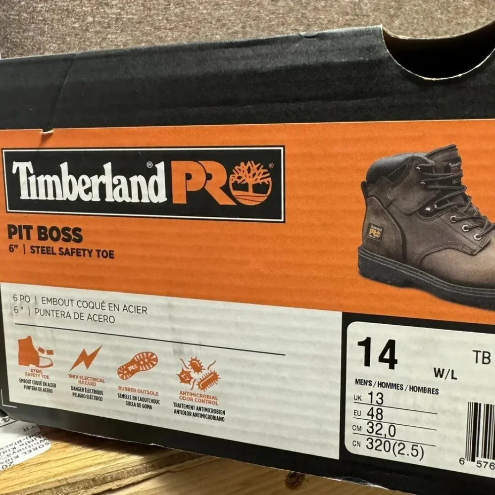 Timberland Pro Mens Pit Boss Steel Toe Work Boot Brown Size 14Wide